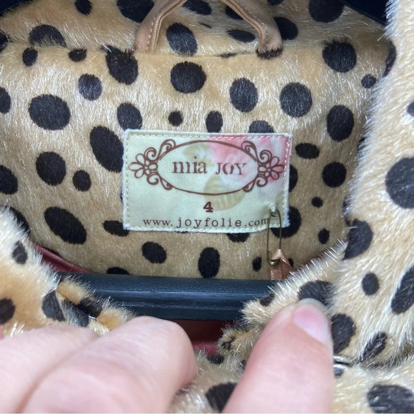 Joyfolie Mia Joy Cheetah Animal Print Faux Fur Jimmie Swing Coat Size 4 NWT - Picture 3 of 10